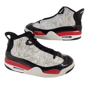 Jordan Dub Zero Bred Laser Black White Red Kids Shoes Size 4.5Y